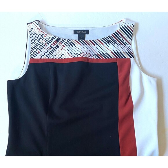 WHBM Tank Top Womens Size 14 Multicolor Geometric Block Print Lined Business - Picture 3 of 14